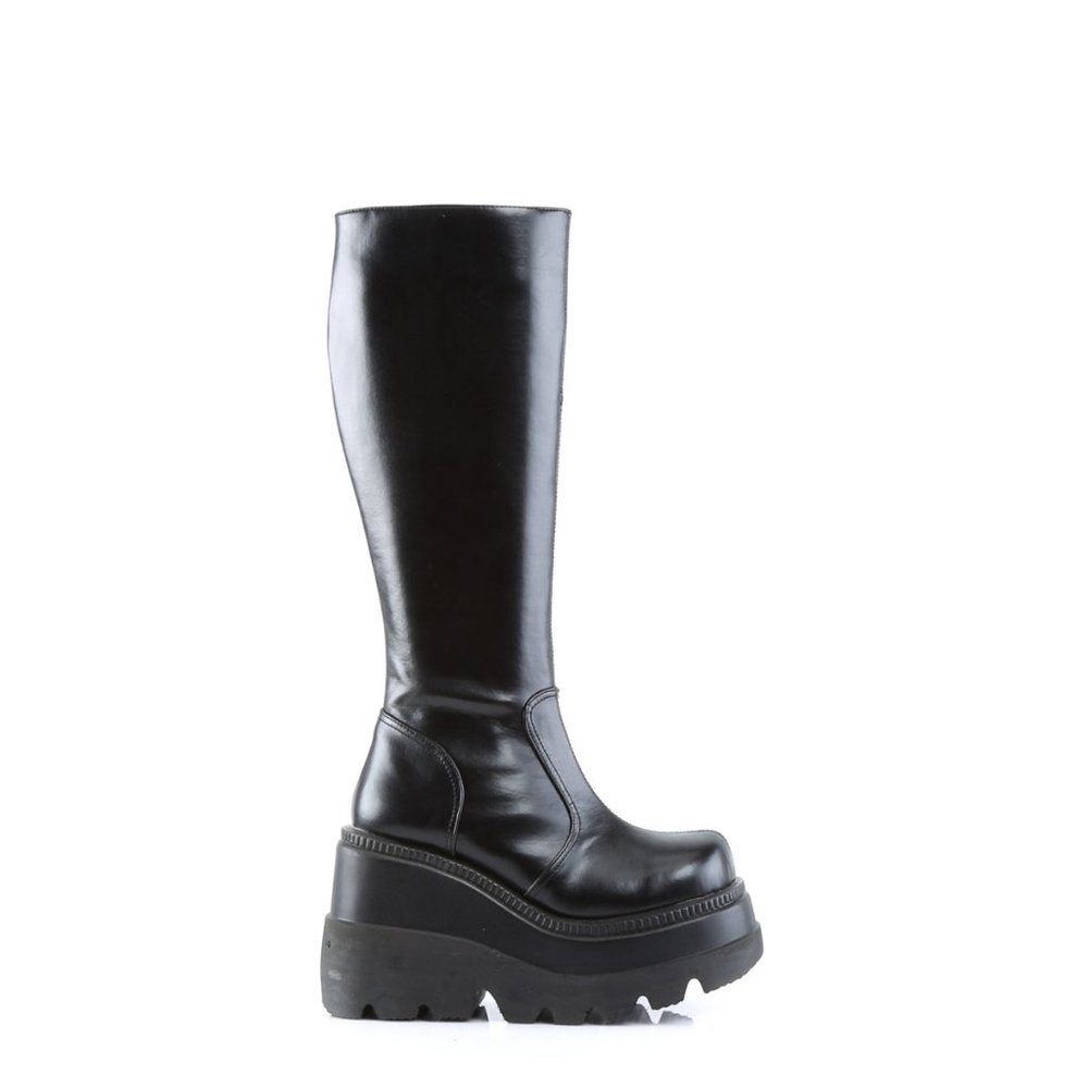 Demonia Shaker 100 Goth Black Platform Boot - Picture 3 of 4